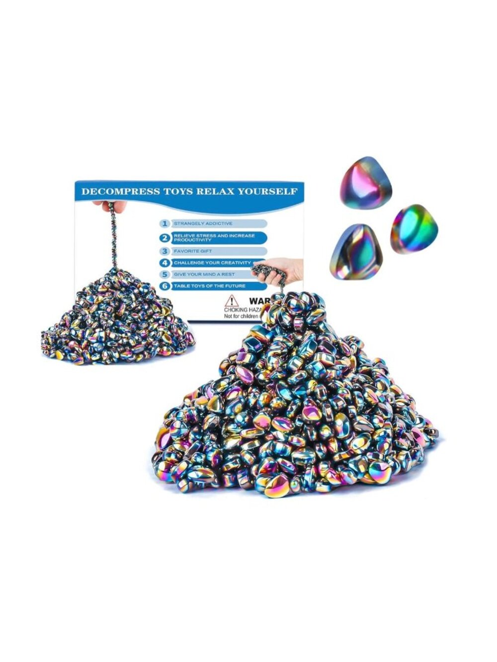 Set of 2 Cycllty Magnetic Stress Relief Decompression Toy Set - Metal Ferrite Pu